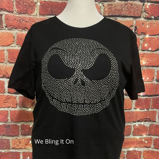 Jack Skellington Shirt, Nightmare Before Christmas Shirt, Rhinestone Shirt, Rhinestone transfer, Disney vacation shirt, Disney family shirts
