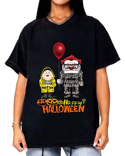 Disney Pixar Up Carl and Russell Cosplay Pennywise IT Horror Movie Shirt, Disneyland Matching Family Shirt, Happy Halloween, UP Movie Shirt