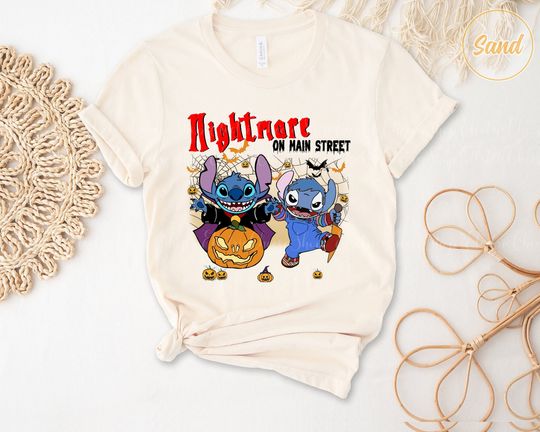 Vintage Stitch Halloween Shirt, Nightmare On Main Street Halloween Shirt, Stitch Horror Shirt, Disney Stitch Shirt, Disney Trip Shirt