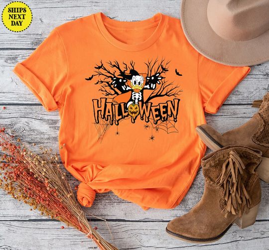 Disney Halloween Shirt, Donald Duck Halloween Tee, Disneyland Halloween Shirt, Disney Halloween Trip, Disney Halloween Party, Disney Pumpkin