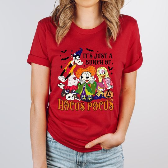 Disney's Hocus Pocus Halloween Shirt: "It's Just A Bunch Of Hocus Pocus" with Mickey & Friends, Sanderson Sisters Design