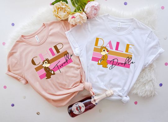 Chip and Dale shirt, Disney Double Trouble Tee, Chip 'n Dale shirts, Disney Couple Shirts, Disney Valentines Shirt, Disney Family Shirts