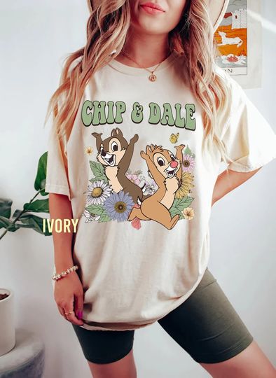 Vintage Disney Floral Chip and Dale Shirt, Chip and Dale Flower Shirt, Disney  Shirt, Chip and Dale Shirt, Disney Family Shirt