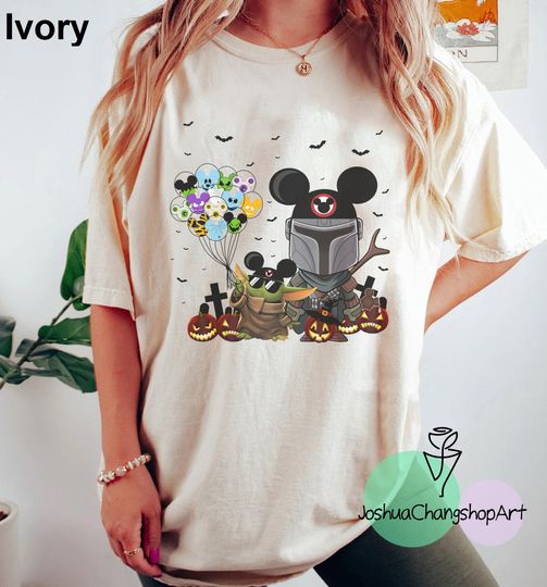 Star Wars Halloween Shirt, Mandalorian Halloween Shirt, Halloween Pumpkin Shirt, Disney Balloon Halloween Shirt, Halloween Party Shirt