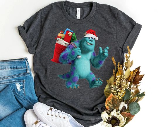 Disney PIXAR Monsters University Santa Sulley Holiday shirt,  Disneyland Family Christmas Shirt, Disneyworld Christmas Sweatshirt