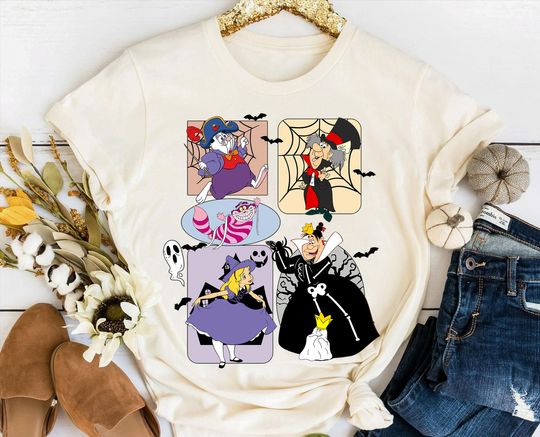 Disney Alice In Wonderland Halloween Costume Shirt, Alice,Cheshire,Queen of Hearts,Mad Hatter Halloween Shirt, Disneyland Matching Shirt