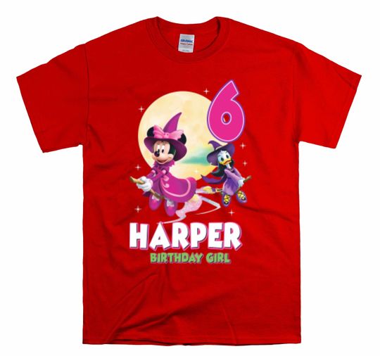 Disney Minnie And Daisy Tale Of Two Witches Birthday Girl Gift For Son Daughter Funny Custom Name Unisex T-Shirt For Men Women Kids Boys C20