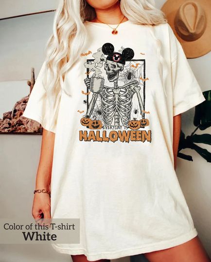 Vintage Skeleton  Color Shirt, Mickey Skeleton Coffee Shirt, Disney Halloween Shirt, Disney Pumpkin Shirt, Disneyland Halloween