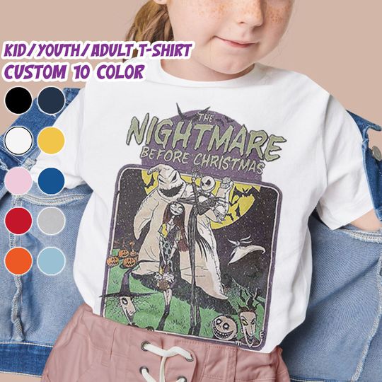 Personalized The Nightmare Before Christmas Vintage Jack And Sally Oogie Boogie, Custom Disney TShirt, Halloween Shirt