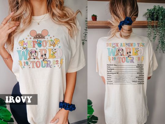 Disney Epcot World Tour  Shirts, Drinking Around The World Shirt, Mickey and Friends Shirt, Epcot Drink Around The World Shirt