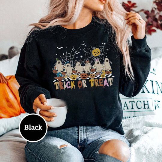 Disney Mickey Halloween Sweatshirt, Mickey and Friend Shirt, Mickey Ghost Shirt