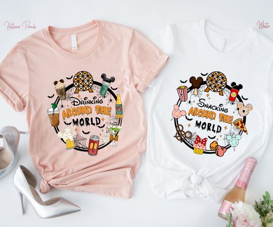 Drinking Around The World,Snacking Around The World, Halloween Around The World, Disney Halloween Shirt, Epcot Cool Shirts