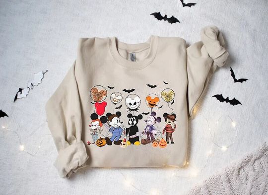 Mickey Horror Sweatshirt, Horror characters Halloween shirt, Disney Halloween shirt