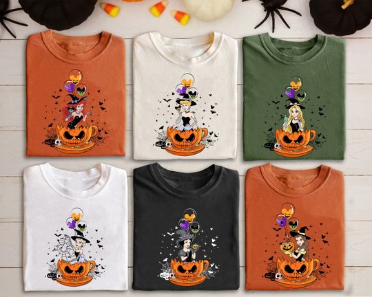 Disney Princess Halloween Shirt, Disney Halloween Shirt, Teacup Balloon Shirt, Disney Girls Shirt, Disney Princess Group Shirt
