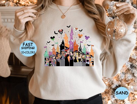 Disney Princess Halloween Castle Sweatshirt, Halloween Princess shirt, Princess characters Shirt,Team Princess Tee, Matching Halloween shirt