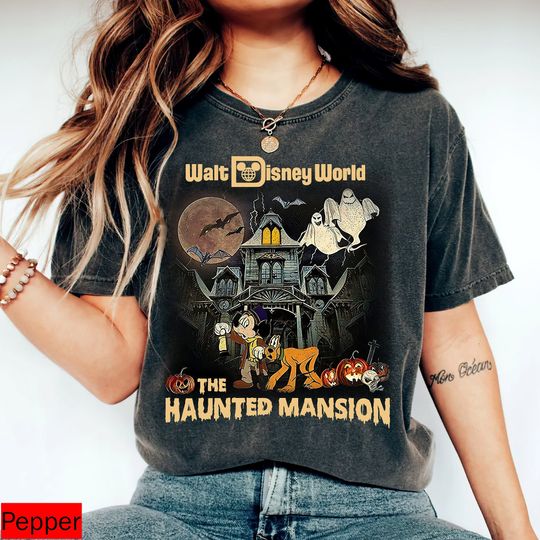  Disneyland Haunted Mansion Shirt, Halloween Friends Shirt, Disney Halloween Shirt, Mickey Haunted Mansion Halloween Shirt