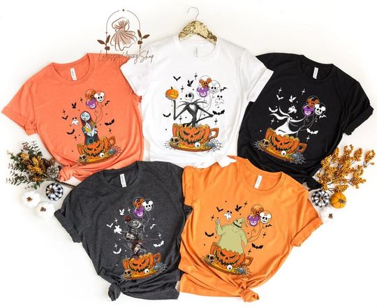 Nightmare Before Christmas Shirt, Disney Halloween Shirt, Disney Teacup Shirt, Jack and Sally Shirt, Oogie Boogie Shirt, Halloween Trip Tee