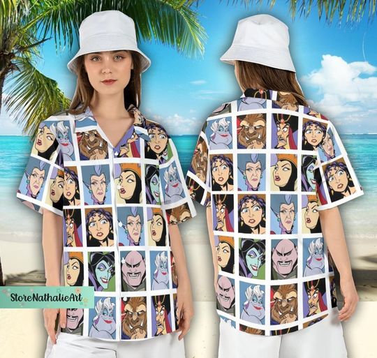 Disney Villain Button Shirt, Evil Queen Hawaiian Shirt