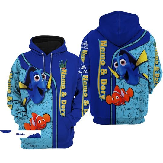 Nemo N Dory Hoodies, Nemo N Dory Unisex Hoodies, Disney Finding Nemo Fan 3D Hoodie