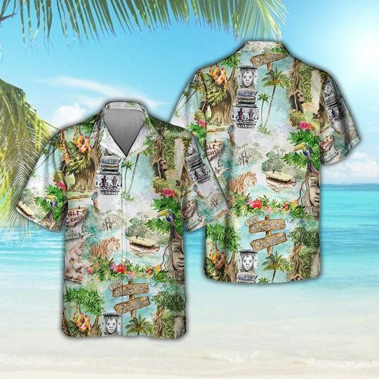 Disney Mickey Hawaiian Shirt, Castaway Vacation Jungle Cruise Mickey Pattern