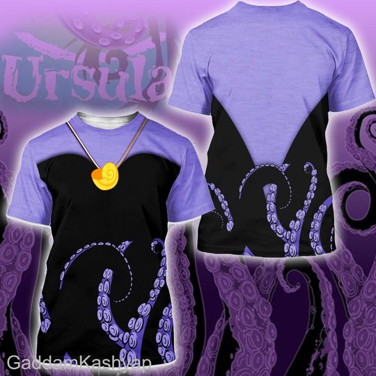 Disney Ursula Octopus Inspired 3D Shirt, Villain Sea Witch Women Costume 3D T-Shirt