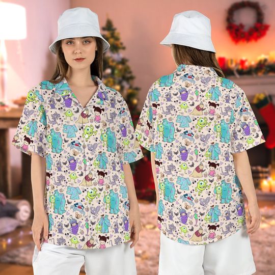 Monster Inc Halloween Hawaiian Shirt, Disneyland Monsters Button Shirt