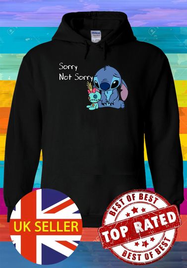 Disney Lilo and Stitch Ohana Sorry Not Sorry Hoodie Sweatshirt Pullover Winter Men Women Ladies Gildan S-M-L-XL-XXL-3XL-4XL-5XL Unisex V228