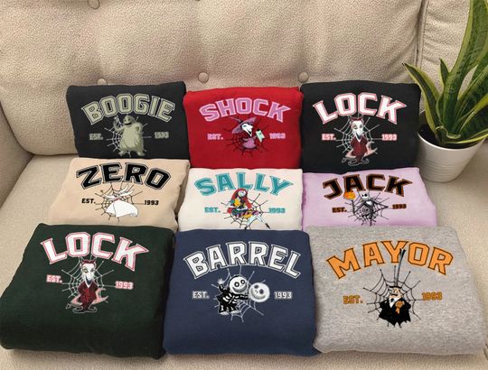 Cartoon Nightmare Halloween Sweatshirt, Disney Halloween Shirt, Oogie Boogie Halloween Shirt,  Crewneck, Couple Shirt PK051-058