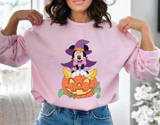 Minnie Mouse Witch Halloween pullover, Halloween Sweatshirt, Disney Halloween Sweatshirt, Vintage Sweatshirt, Gift For Halloween spooky