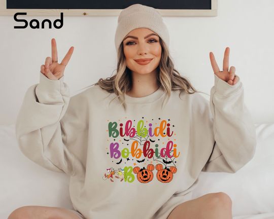 Bibbidi Bobbidi Boo Sweatshirt, Halloween Disney Shirt, Pumpkin Sweatshirt, Jaq And Gus Sweater, Disney Cinde Tee, Disney Trip T-Shirt