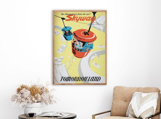 Vintage Disneyland Skyway Attraction Poster