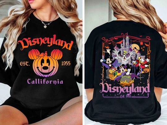 Retro Disneyland Est. 1955 Halloween 2 sides sweatshirt, Disney Halloween shirt