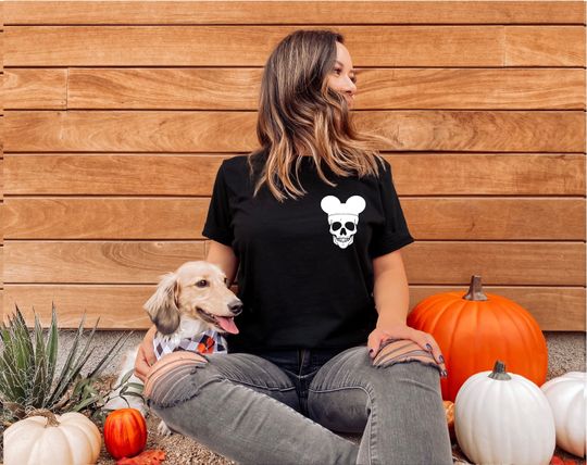 Skeleton Head with Ears Adult Unisex Tshirt, Skeleton shirt, Disney Skeleton, Skull with Mickey ears, Skeleton with Disney Ears, Skull tee