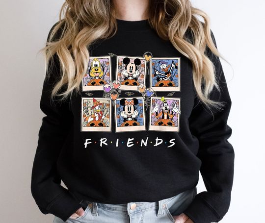 Retro Mickey & Friends Polaroid Disney Halloween, Mickey Skeleton, Disney world Sweatshirt