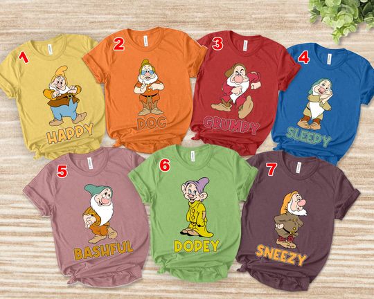Seven Dwarfs Shirts, Seven Dwarfs, Disney Group Shirts
