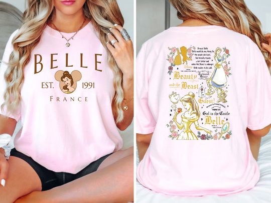 Belle Shirt | 2 Sided Disney Shirt| Beauty And The Beast Shirt|  Shirt