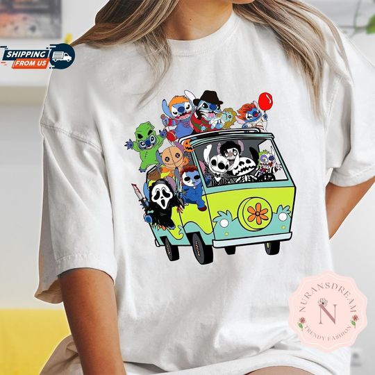 Stitch Horror Shirt, Disney Stitch Halloween Shirt, Disneyland Halloween Shirt, Halloween Stitch Trick Or Treat T-Shirts