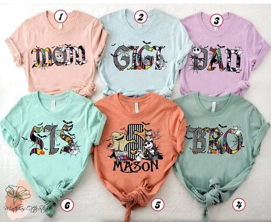 Nightmare Before Christmas Shirt, Disney Character Shirt, Halloween Family Shirt, Disney Birthday Shirt, Boo Bash Shirt, Custom Family Shirt