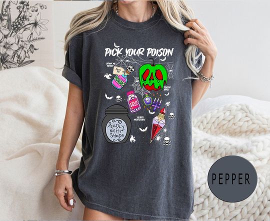 Vintage Retro Pick Your Poison Halloween  Shirt,Retro Villains Poison Halloween Shirt,Disneyland Halloween Emperors New Groove