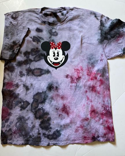 Minnie Mouse Vampire dyed shirt, vampire Minnie Mouse shirt, Disneyland outfit, Halloween outfit