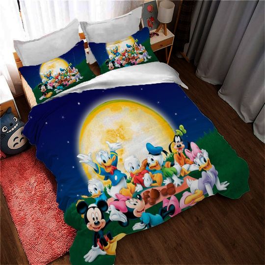 Personalized Disney Duck and Mickey Mouse Duvet Covers Bedding Set