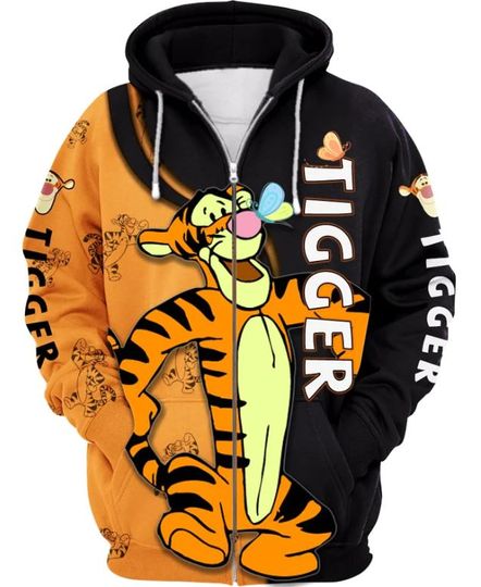 Disney Winnie The Pooh Tigger 3D Zip Hoodie