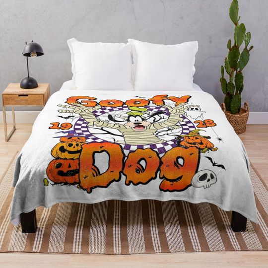 Disney Goofy Dog Halloween Throw Blanket