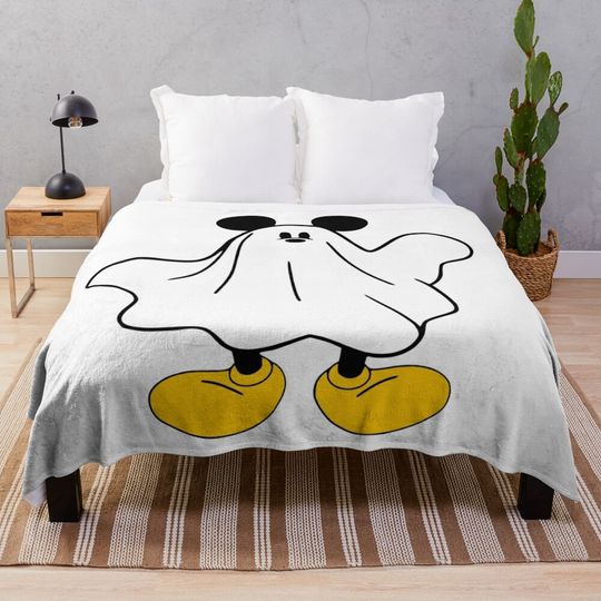 Disney Mickey Mouse Ghost Boo Halloween Throw Blanket