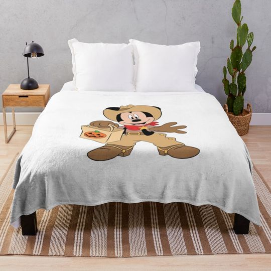 Disney Cowboy Mickey Mouse Halloween Throw Blanket