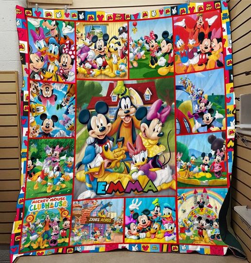 Mickey And Friends Fleece Blanket, Disney Blanket, Minnie Mickey Mouse Gifts, Disney Baby Blanket