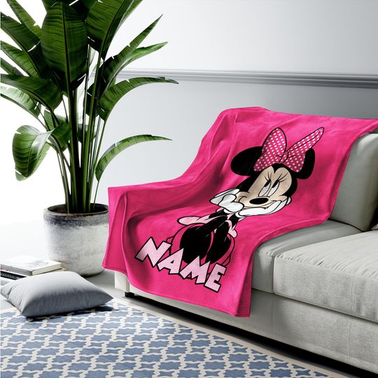 Disney Minnie Mouse Quilt | Minnie Mickey Fleece Blanket | Minnie Mouse Birthday Gifts | Disney Christmas Gift