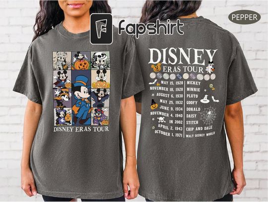 Disney Halloween Eras Tour Shirt, Mickey Mouse Eras Tour Shirt, Disney Double Sided Halloween Shirt, Disney Trick Or Treat