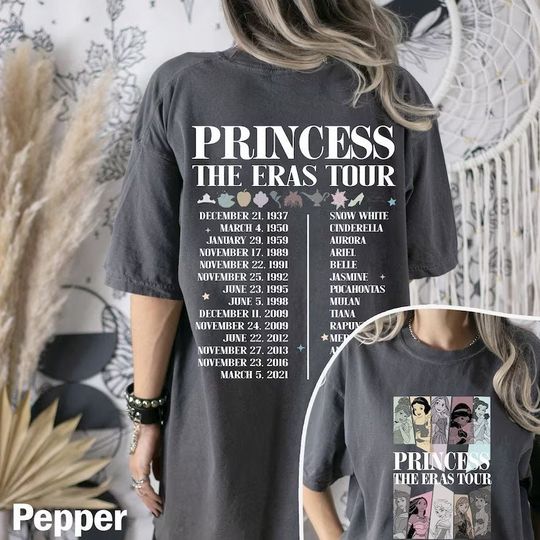 Princess Eras Tour T-shirt, Disney Princess Shirt, Disney Princess Characters Shirt
