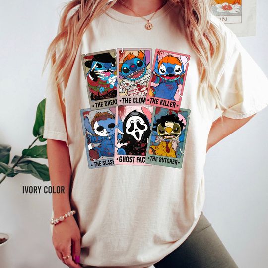 Disney Stitch Tarot Halloween  Shirt, Lilo And Stitch Halloween Shirt, Stitch Halloween